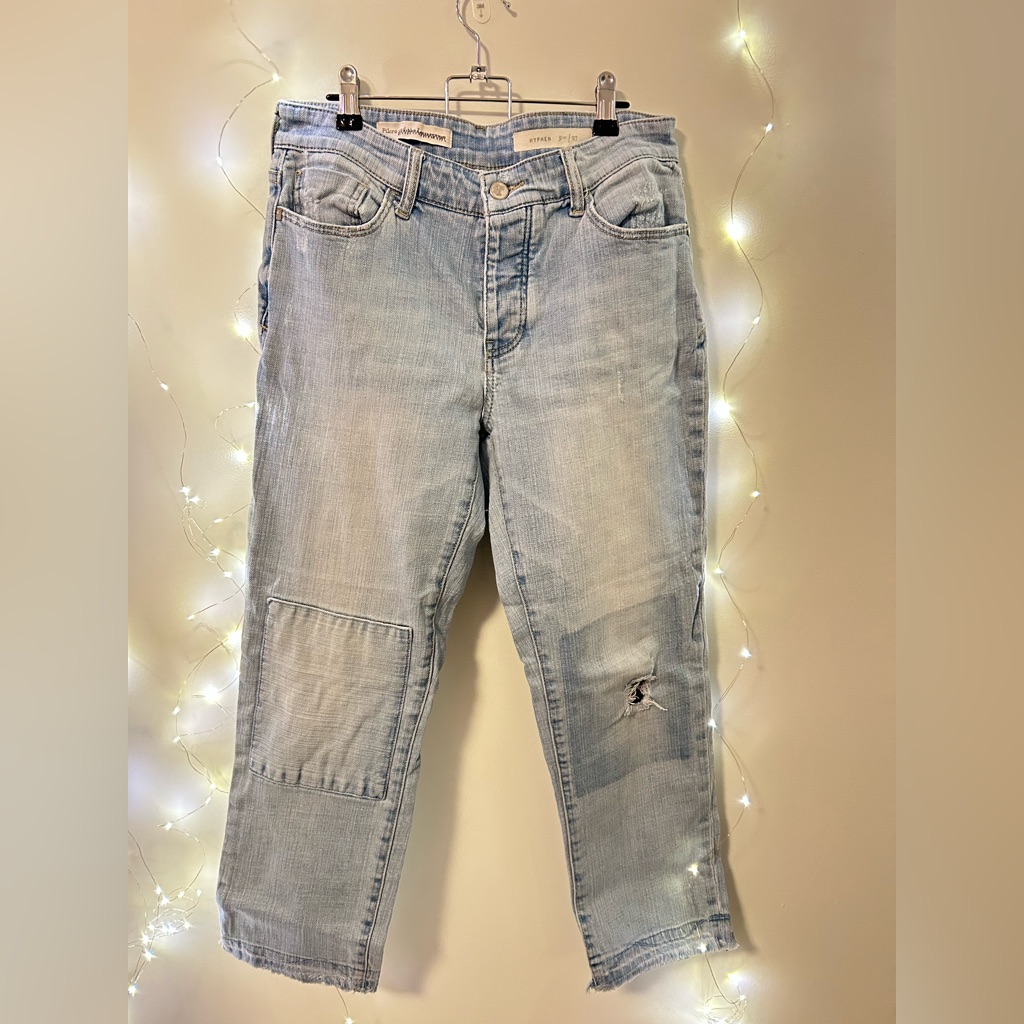 Anthropologie Pilcro Hyphen Mid-Rise Boyfriend Cropped Jeans